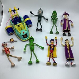 Kid Galaxy Bendos Bendable Action Figures & Boat Lot of 9 pcs